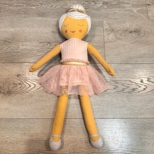 Pillowfort Ballerina Doll Pink Tutu Gold Stars Ballet Shoes Soft Plush Toy